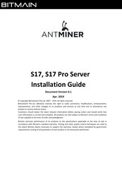 BITMAIN ANTMINER S17 Pro Installation Manual