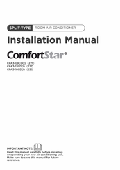 ComfortStar CPA3-09CD Installation Manual