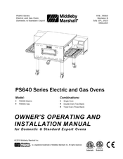 Middleby Marshall PS640E Owner's Operating And Installation Manual