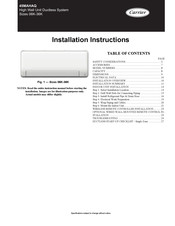 Carrier 37MAHAQ33AA3 Installation Instructions Manual