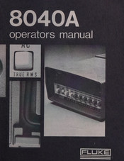 Fluke 8040A Operator's Manual