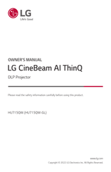 LG CineBeam AI ThinQ HU715QW.AWH Owner's Manual