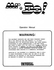 Universal Mr. Do! Operation Manual