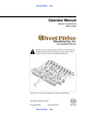 GREAT PLAINS MC5319 Original Instructions Manual