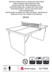 Vente Unique DENIS CD-TTB09 Instructions Manual