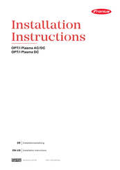 Fronius OPT/i Plasma AC/DC Installation Instructions Manual