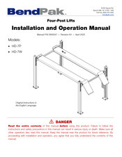 BendPak HD-7P Installation And Operation Manual
