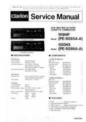 Clarion PE-9285A-A Service Manual