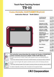 IAI ELECYLINDER TB-03 Instruction Manual