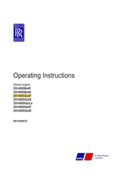 Rolls-Royce mtu 20V4000B 4F Series Operating Instructions Manual