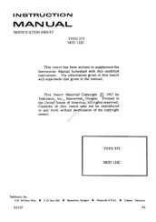 Tektronix 575 122C Instruction Manual