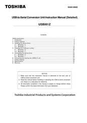 Toshiba USB001Z Instruction Manual