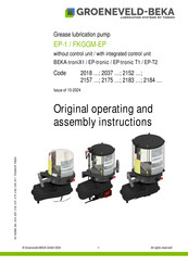 Groeneveld EP-1 Original Operating And Assembly Instructions