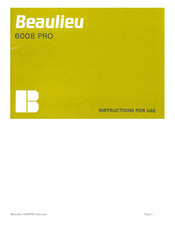 BEAULIEU 6008 PRO Instructions For Use Manual