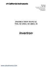 California Instruments Invertron 751L-M Instruction Manual