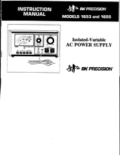 BK Precision 1655 Instruction Manual