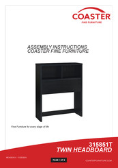 Coaster 315851T Assembly Instructions Manual