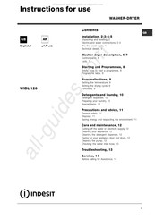 Indesit WIDL 126 Instructions For Use Manual