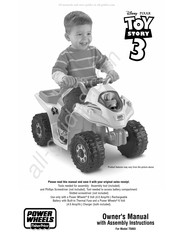 Fisher-Price POWER WHEELS Disney PIXAR TOY STORY 3 T5003 Owner's Manual With Assembly Instructions