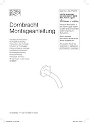 Dornbracht 30 010 662 0010 Series Installation Instructions Manual