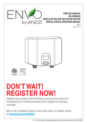 Anzzi ENVO WH-AZ035-M1 Installation & Operation Manual