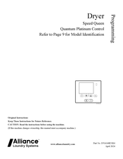Alliance Laundry Systems SDGDCAGS113TN01 Re)Programming Manual