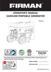 Firman P06705 Operator's Manual