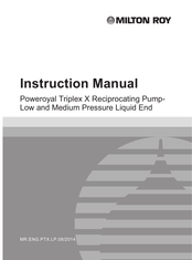 Milton Roy Poweroyal Triplex X Instruction Manual