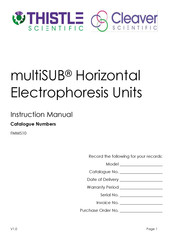 Cleaver Scientific multiSUB MSMINI7 Instruction Manual