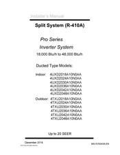 Trane 4UXD2024A10N0AA Installer Manual