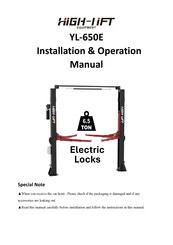 HiGH-LiFT YL-650E Installation & Operation Manual