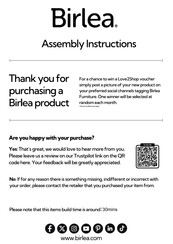 Birlea AXEL FLUTED SIDE TABLE Assembly Instructions Manual