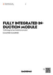Gaggenau CU421100 Information For Use