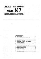 Akai M-7 Service Manual