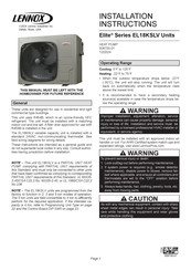 Lennox Elite EL18KSLV Installation Instructions Manual