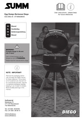 SUMM Diego EGG-BBQ-45 User Instructions