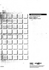 Panasonic NV-SD1 Series Operating Instructions Manual
