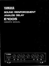 Yamaha E1005 Owner's Manual