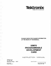 Tektronix 50M70 Instruction Manual