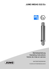 JUMO MIDAS S22 Ex Operating Instructions Manual