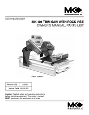 MK Diamond Products 164564 Owner's Manual & Parts List