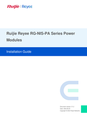 Ruijie Reyee RG-NIS-PA Series Installation Manual