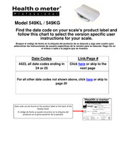 Health O Meter DIGITAL PEDIATRIC SCALE 549KL Instructions Manual