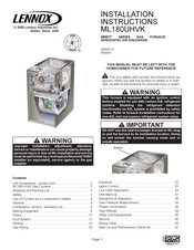 Lennox MERIT 070V36B Installation Instructions Manual