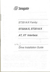 Seagate ST325A Drive Installation Manual