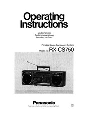 Panasonic RX-CS750 Operating Instructions Manual
