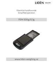 Lidén Weighing FEM 500g/0,1g Simplified Operation Instruction