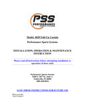 PSS 4020 Fold Up Curtain Installation, Operation, &  Maintenance Instruction