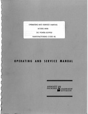 HP 890A Operating And Service Manual