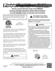 Daikin DM96SC Installation Instructions Manual